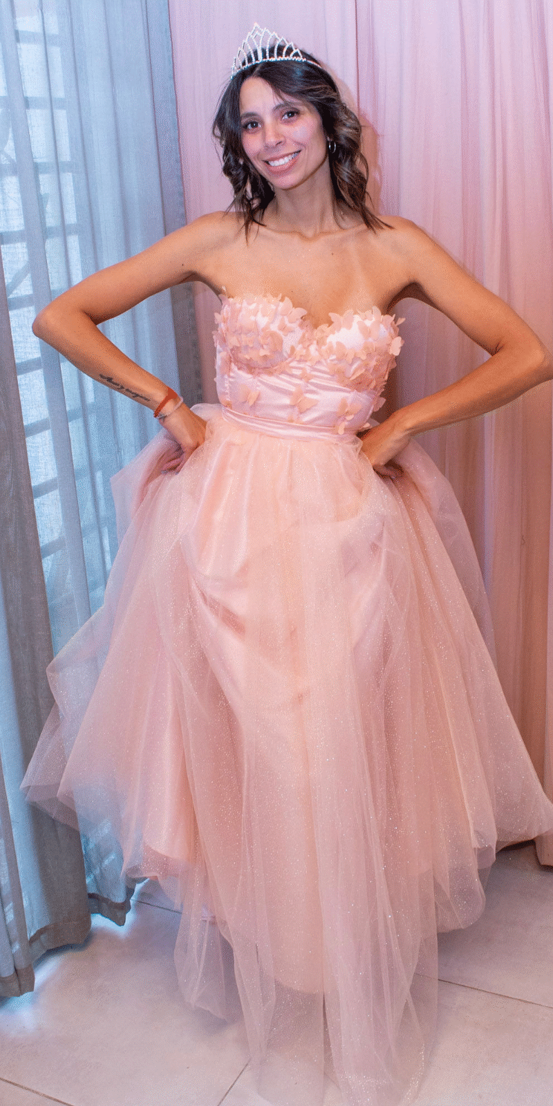 vestido de quinceañera mariposas - Maransa